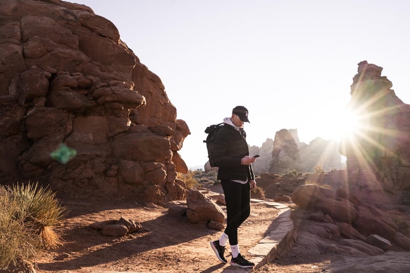 Woman traveling and hiking